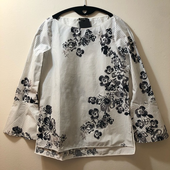 MASSIMO DUTTI Printed Poplin Blouse - Picture 7 of 9